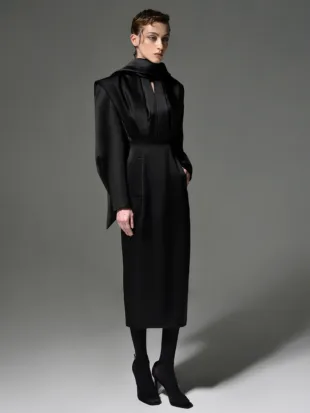Babukhadia Kleid aus Seide Schwarz