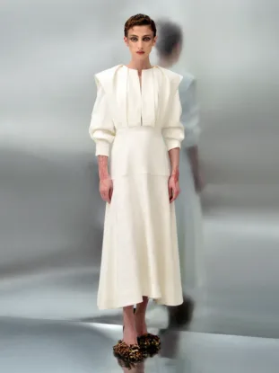 Babukhadia Kleid aus Viskose - Weiß